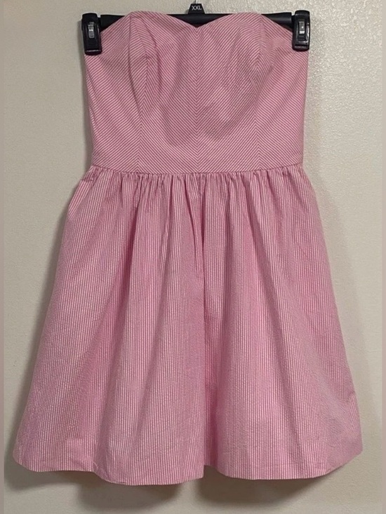 Lilly Pulitzer Dresses & Skirts - NWOT Lilly Pulitzer Seersucker Richelle Strapless Dress Pink White Stripe Size 0